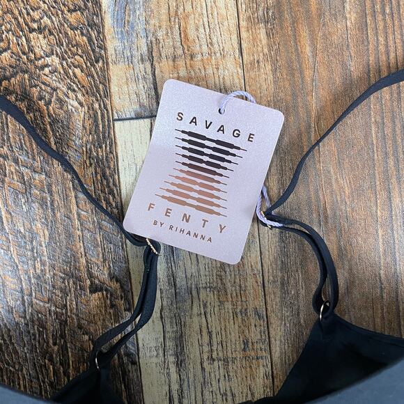 Savage X Fenty by Rihanna Women's 32D Caviar Black Soft N Savage Padded Demi Bra - Picture 2 of 16